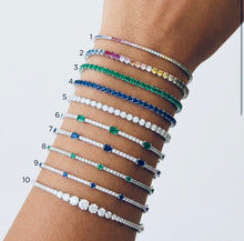 Load image into Gallery viewer, N.7 Tennis Bracelet and Sapphire Baguette
