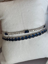 Load image into Gallery viewer, N.7 Tennis Bracelet and Sapphire Baguette
