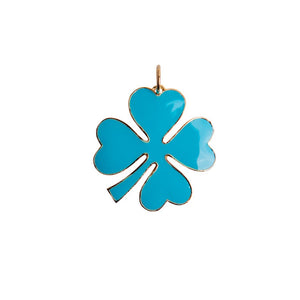 Turquoise Enamel Clover Pendant