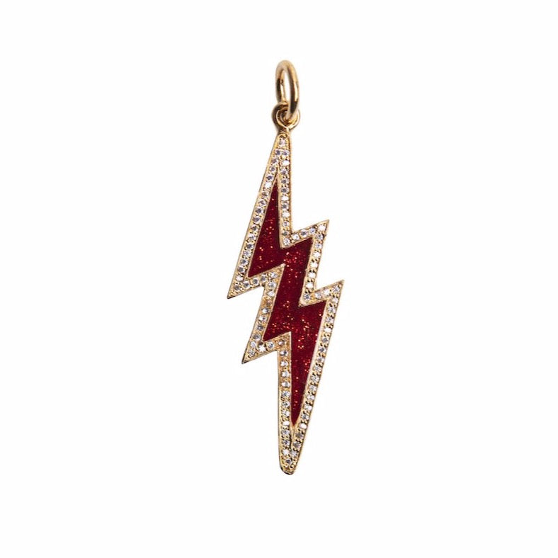 Red Lightning Bolt Pendant