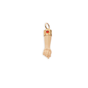 Mano Figa Ivory with Red Tourmaline Pendant